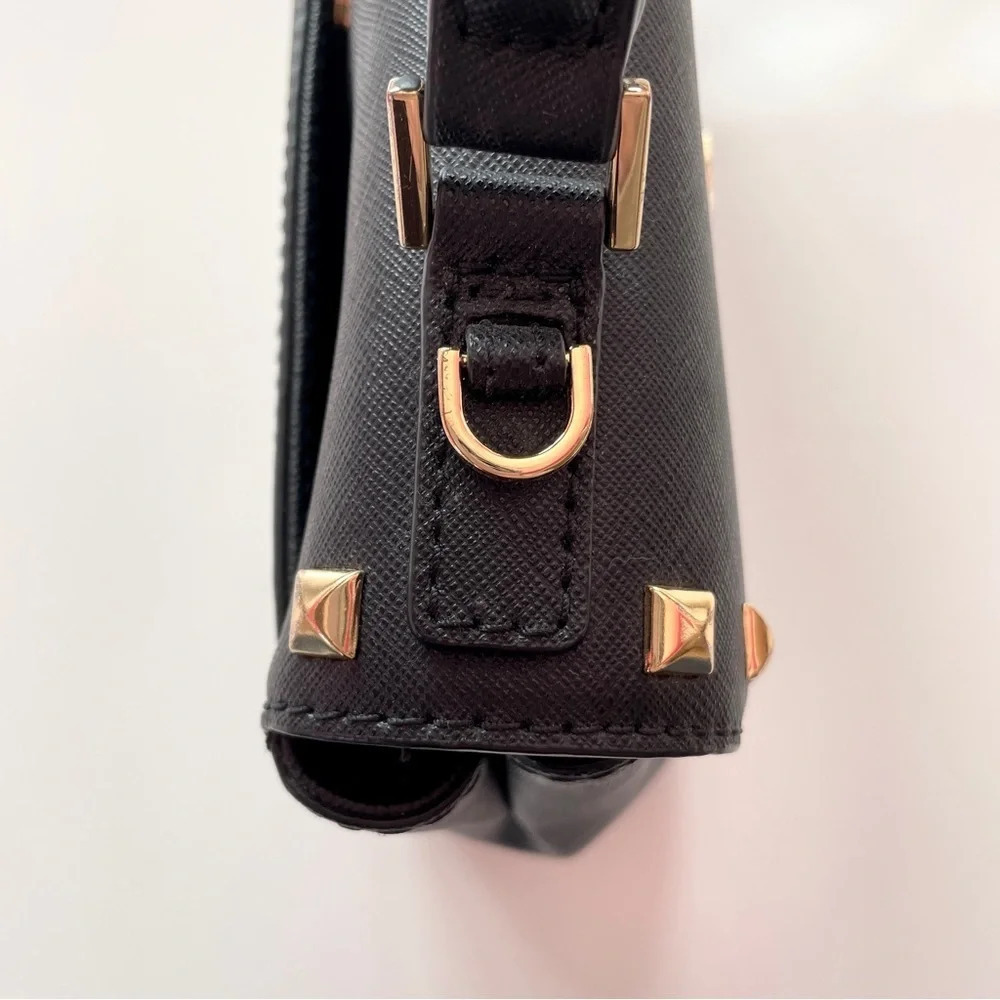 Michael Kors Black Saffiano Women's Sandrine Stud Small Leather Mini Bag - Picture 7 of 15
